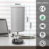 imageUSB Bedside Table LampVolisun Nightstand Lamp with 2 USB Charging Ports 1500WampampAC OutletRotary knob Dimmable Grey Fabric Shade Ambient Light Desk Lamp for BedroomKids RoomOfficeIncluded Bulb
