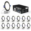 imageVOLISUN 12 Pack 4 inch Recessed Lighting 5CCT LED Recessed Light with Junction Box 2700K5000K Selectable 95W Eqv 80W 810LM Dimmable Canless Wafer Downlight LED Ceiling Light ETL CertificatedBlack