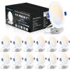 imageVOLISUN 12 Pack 4 inch Recessed Lighting 5CCT LED Recessed Light with Junction Box 2700K5000K Selectable 95W Eqv 80W 810LM Dimmable Canless Wafer Downlight LED Ceiling Light ETL CertificatedWhite
