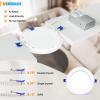 imageVOLISUN 12 Pack 4 inch Recessed Lighting 5CCT LED Recessed Light with Junction Box 2700K5000K Selectable 95W Eqv 80W 810LM Dimmable Canless Wafer Downlight LED Ceiling Light ETL CertificatedWhite