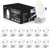 imageVOLISUN 12 Pack 4 inch Recessed Lighting 5CCT LED Recessed Light with Junction Box 2700K5000K Selectable 95W Eqv 80W 810LM Dimmable Canless Wafer Downlight LED Ceiling Light ETL CertificatedWhite