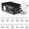 imageVOLISUN 12 Pack 4 inch Recessed Lighting 5CCT LED Recessed Light with Junction Box 2700K5000K Selectable 95W Eqv 80W 810LM Dimmable Canless Wafer Downlight LED Ceiling Light ETL CertificatedWhite