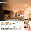 imageVOLISUN 12 Pack 6 Inch 5CCT Recessed Light with Night LightCanless LED Recessed Lighting 6 inch2700K5000K Selectable12W130W1080LM Dimmable Recessed Ceiling Wafer LighsETL CertificatedBlack