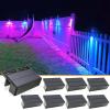 imageVOLISUN 12Pack 1800mAh Outdoor Solar Fence Lights  Waterproof LED Color Glow for Step Railing Wall Stairs7 colorsWarm White