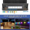 imageVOLISUN 12Pack 1800mAh Outdoor Solar Fence Lights  Waterproof LED Color Glow for Step Railing Wall Stairs7 colorsWarm White
