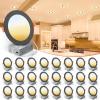 imageVOLISUN 24 Pack 4 inch Recessed Lighting 5CCT LED Black Recessed Light 2700K5000K Selectable CanKiller Dimmable Canless Wafer Downlight LED Ceiling Light ETL CertificatedBlack