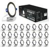 imageVOLISUN 24 Pack 6 inch Recessed Lighting 5CCT LED Black Recessed Light 2700K5000K Selectable 13W Eqv 120W 1080LM Dimmable Canless Wafer Downlight LED Ceiling Light ETL CertificatedBlack