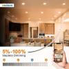 imageVOLISUN 24 Pack 6 inch Recessed Lighting 5CCT LED Black Recessed Light 2700K5000K Selectable 13W Eqv 120W 1080LM Dimmable Canless Wafer Downlight LED Ceiling Light ETL CertificatedWhite