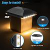 imageVOLISUN 4x4 Solar Fence Post Lights Outdoor 12pack Cap Light for 4x4 WoodenVinyl PostBlack Deck Cap Light Solar Powered for GardenPatioPorch12 Pack