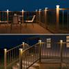 imageVOLISUN 4x4 Solar Fence Post Lights Outdoor 12packCap Light for 4x4 WoodenVinyl PostWhite Deck Cap Light Solar Powered for GardenPatioPorch12 Pack