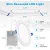 imageVOLISUN 6 Inch 6 Pack Recessed Lights Slim LED with Junction BoxDimmable Ceiling Light Downlight5000K Daylight1050LM12W 100W Eqv90 High Color Rendering ETL