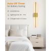 imageVOLISUN Battery Operated Wall Sconce Set of Two Gold Rechargeable Wall Lights with Remote Control 3000K6500K Dimmable Wall Lamp 276 Inch LED Wireless Wall Lights for Bedroom Living RoomHallwayGold