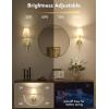 imageVOLISUN Battery Operated Wall Sconce Set of TwoGold Wireless Sconces with Romote and Rechargeable Bulbs9 Colors Indoor Wireless Wall Lights for Bedroom Living Room HallwayGold