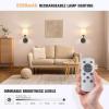 imageVOLISUN Battery Operated Wall Sconce Set of TwoGold Wireless Sconces with Romote and Rechargeable Bulbs9 Colors Indoor Wireless Wall Lights for Bedroom Living Room HallwayBlack