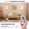 imageVOLISUN Battery Operated Wall Sconce Set of TwoGold Wireless Sconces with Romote and Rechargeable Bulbs9 Colors Indoor Wireless Wall Lights for Bedroom Living Room HallwayGold