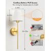 imageVOLISUN Battery Operated Wall Sconce Set of TwoGold Wireless Sconces with Romote and Rechargeable Bulbs9 Colors Indoor Wireless Wall Lights for Bedroom Living Room HallwayGold