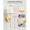 imageVOLISUN Battery Operated Wall Sconce Set of TwoGold Wireless Sconces with Romote and Rechargeable Bulbs9 Colors Indoor Wireless Wall Lights for Bedroom Living Room HallwayGold