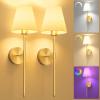 imageVOLISUN Battery Operated Wall Sconce Set of TwoGold Wireless Sconces with Romote and Rechargeable Bulbs9 Colors Indoor Wireless Wall Lights for Bedroom Living Room HallwayGold