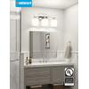 imageVOLISUN Brushed Nickel Bathroom Light Fixtures 4Light Bathroom Vanity Lights Over Mirror Modern Vanity Light for Bathrooms Bathrooms Lights Fixtures Over Mirror with Milky White Glass ShadesNickel