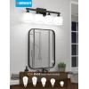 imageVOLISUN Brushed Nickel Bathroom Light Fixtures 4Light Bathroom Vanity Lights Over Mirror Modern Vanity Light for Bathrooms Bathrooms Lights Fixtures Over Mirror with Milky White Glass ShadesBlack
