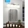 imageVOLISUN Brushed Nickel Bathroom Light Fixtures 4Light Bathroom Vanity Lights Over Mirror Modern Vanity Light for Bathrooms Bathrooms Lights Fixtures Over Mirror with Milky White Glass ShadesNickel