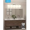 imageVOLISUN Brushed Nickel Bathroom Light Fixtures 4Light Bathroom Vanity Lights Over Mirror Modern Vanity Light for Bathrooms Bathrooms Lights Fixtures Over Mirror with Milky White Glass ShadesNickel