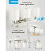 imageVOLISUN Brushed Nickel Bathroom Light Fixtures 4Light Bathroom Vanity Lights Over Mirror Modern Vanity Light for Bathrooms Bathrooms Lights Fixtures Over Mirror with Milky White Glass ShadesNickel