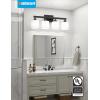 imageVOLISUN Brushed Nickel Bathroom Light Fixtures 4Light Bathroom Vanity Lights Over Mirror Modern Vanity Light for Bathrooms Bathrooms Lights Fixtures Over Mirror with Milky White Glass ShadesBlack