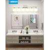 imageVOLISUN Brushed Nickel Bathroom Light Fixtures 4Light Bathroom Vanity Lights Over Mirror Modern Vanity Light for Bathrooms Bathrooms Lights Fixtures Over Mirror with Milky White Glass ShadesNickel