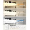 imageVOLISUN Brushed Nickel Bathroom Light Fixtures 4Light Bathroom Vanity Lights Over Mirror Modern Vanity Light for Bathrooms Bathrooms Lights Fixtures Over Mirror with Milky White Glass ShadesBlack