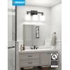 imageVOLISUN Brushed Nickel Bathroom Light Fixtures 4Light Bathroom Vanity Lights Over Mirror Modern Vanity Light for Bathrooms Bathrooms Lights Fixtures Over Mirror with Milky White Glass ShadesBlack