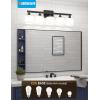 imageVOLISUN Brushed Nickel Bathroom Light Fixtures 4Light Bathroom Vanity Lights Over Mirror Modern Vanity Light for Bathrooms Bathrooms Lights Fixtures Over Mirror with Milky White Glass ShadesBlack
