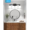 imageVOLISUN Brushed Nickel Bathroom Light Fixtures 4Light Bathroom Vanity Lights Over Mirror Modern Vanity Light for Bathrooms Bathrooms Lights Fixtures Over Mirror with Milky White Glass ShadesBlack