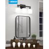imageVOLISUN Brushed Nickel Bathroom Light Fixtures 4Light Bathroom Vanity Lights Over Mirror Modern Vanity Light for Bathrooms Bathrooms Lights Fixtures Over Mirror with Milky White Glass ShadesBlack