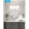 imageVOLISUN Brushed Nickel Bathroom Light Fixtures 4Light Bathroom Vanity Lights Over Mirror Modern Vanity Light for Bathrooms Bathrooms Lights Fixtures Over Mirror with Milky White Glass ShadesNickel