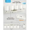 imageVOLISUN Brushed Nickel Bathroom Light Fixtures 4Light Bathroom Vanity Lights Over Mirror Modern Vanity Light for Bathrooms Bathrooms Lights Fixtures Over Mirror with Milky White Glass ShadesNickel