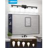 imageVOLISUN Brushed Nickel Bathroom Light Fixtures 4Light Bathroom Vanity Lights Over Mirror Modern Vanity Light for Bathrooms Bathrooms Lights Fixtures Over Mirror with Milky White Glass ShadesBlack