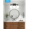 imageVOLISUN Brushed Nickel Bathroom Light Fixtures 4Light Bathroom Vanity Lights Over Mirror Modern Vanity Light for Bathrooms Bathrooms Lights Fixtures Over Mirror with Milky White Glass ShadesBlack