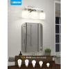 imageVOLISUN Brushed Nickel Bathroom Light Fixtures 4Light Bathroom Vanity Lights Over Mirror Modern Vanity Light for Bathrooms Bathrooms Lights Fixtures Over Mirror with Milky White Glass ShadesNickel