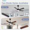 imageVOLISUN Ceiling Fan with Light 42 inch Flush Mount Ceiling Fan with Lights and Remote Dimmable LED Fan Light Low Profile Ceiling Fan White Modern Ceiling Fan for Bedroom IndoorOutdoorBlack