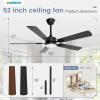 imageVOLISUN Ceiling Fan with Light 42 inch Flush Mount Ceiling Fan with Lights and Remote Dimmable LED Fan Light Low Profile Ceiling Fan White Modern Ceiling Fan for Bedroom IndoorOutdoorBlack