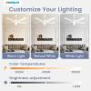 imageVOLISUN Ceiling Fan with Light 42 inch Flush Mount Ceiling Fan with Lights and Remote Dimmable LED Fan Light Low Profile Ceiling Fan White Modern Ceiling Fan for Bedroom IndoorOutdoorWhite