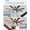 imageVOLISUN Ceiling Fan with Light 42 inch Flush Mount Ceiling Fan with Lights and Remote Dimmable LED Fan Light Low Profile Ceiling Fan White Modern Ceiling Fan for Bedroom IndoorOutdoorBlack