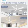 imageVOLISUN Ceiling Fan with Light 42 inch Flush Mount Ceiling Fan with Lights and Remote Dimmable LED Fan Light Low Profile Ceiling Fan White Modern Ceiling Fan for Bedroom IndoorOutdoorWhite