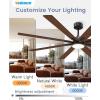 imageVOLISUN Ceiling Fan with Light 42 inch Flush Mount Ceiling Fan with Lights and Remote Dimmable LED Fan Light Low Profile Ceiling Fan White Modern Ceiling Fan for Bedroom IndoorOutdoorBlack