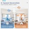 imageVOLISUN Ceiling Fan with Lights 52 inch Low Profile Ceiling Fan with Light and Remote Reversible 3CCT Dimmable Noiseless White Flush Mount Ceilings Fans for Bedroom IndoorOutdoorWhite