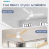 imageVOLISUN Ceiling Fan with Lights 52 inch Low Profile Ceiling Fan with Light and Remote Reversible 3CCT Dimmable Noiseless White Flush Mount Ceilings Fans for Bedroom IndoorOutdoorWhite
