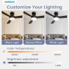 imageVOLISUN Ceiling Fan with Lights 52 inch Low Profile Ceiling Fan with Light and Remote Reversible 3CCT Dimmable Noiseless White Flush Mount Ceilings Fans for Bedroom IndoorOutdoorBlack