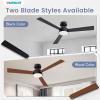 imageVOLISUN Ceiling Fan with Lights 52 inch Low Profile Ceiling Fan with Light and Remote Reversible 3CCT Dimmable Noiseless White Flush Mount Ceilings Fans for Bedroom IndoorOutdoorBlack