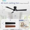 imageVOLISUN Ceiling Fan with Lights 52 inch Low Profile Ceiling Fan with Light and Remote Reversible 3CCT Dimmable Noiseless White Flush Mount Ceilings Fans for Bedroom IndoorOutdoorBlack